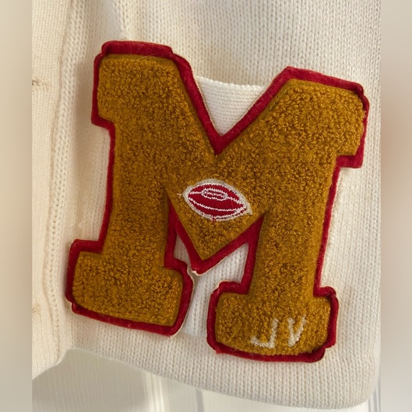 Vintage Letterman Sweater 60’s/70’s Cream,Red,Gold - Picture 4 of 7